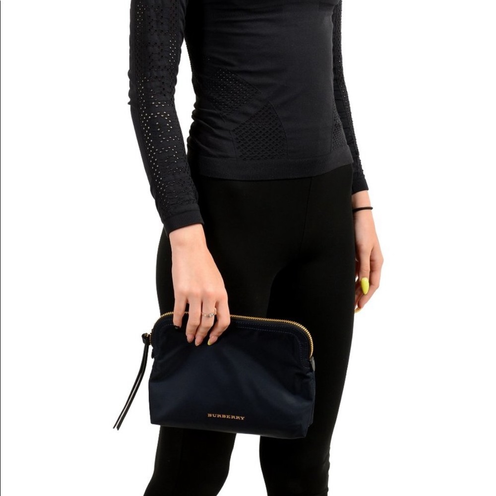 Burberry navy blue Nylon pouch